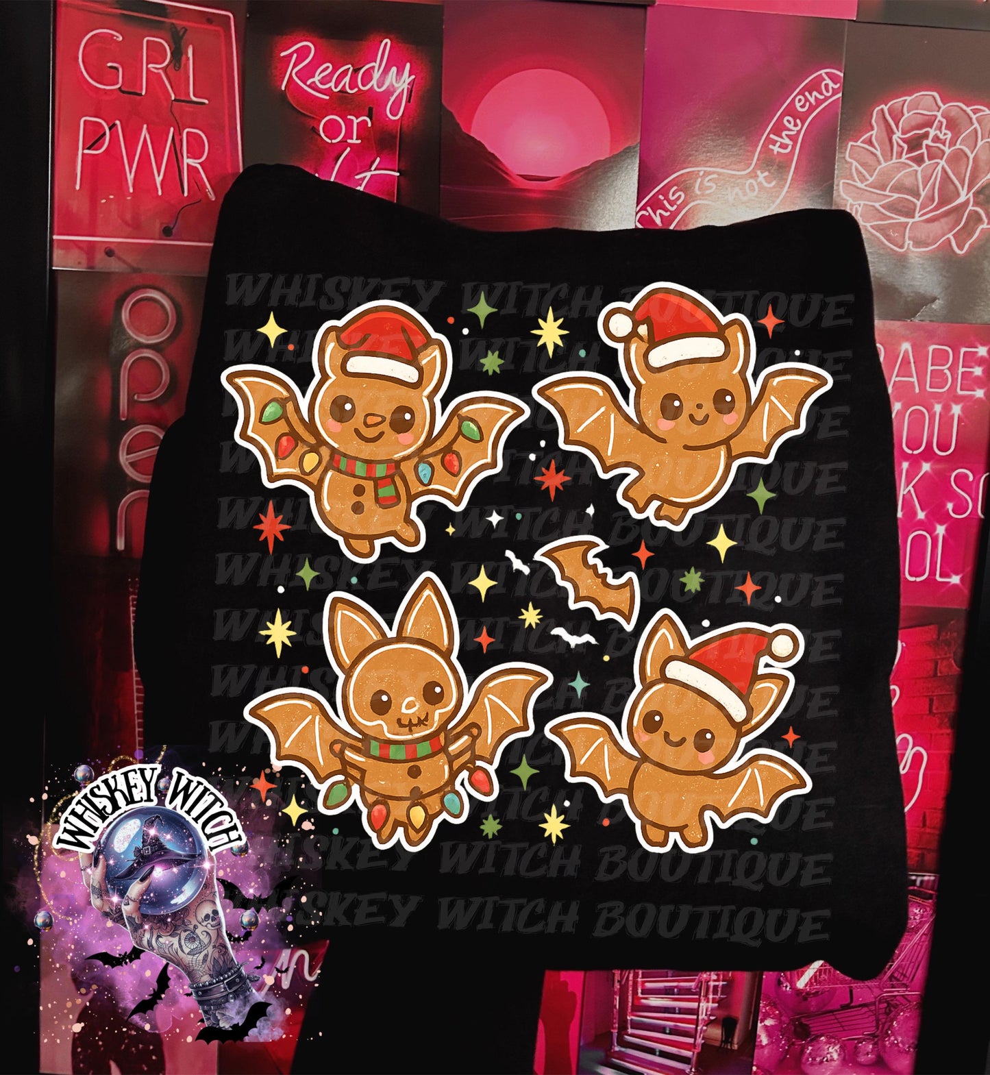 Cute Gingerbread Bat Christmas Shirt | Spooky Creepmas Sweatshirt | Gothic Holiday T-Shirt | Funny Gingerbread Xmas Tee | Cozy Winter Gift