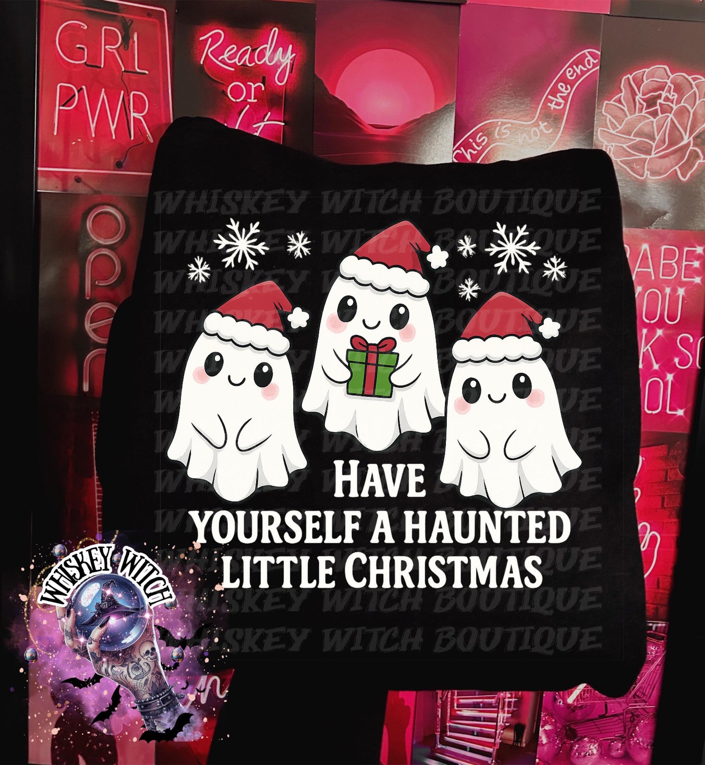 Have Yourself a Haunted Little Christmas Shirt | Spooky Ghost Christmas Sweatshirt | Creepmas Holiday Tee | Cute Gothic Xmas Gift | Kawaii H