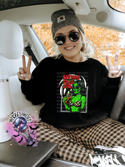 Goth Zombie Girl Shirt | Horror Babe Retro Graphic Tee | Gothic Pinup Shirt | Zombie Girl Aesthetic Top | Alternative Fashion T-Shirt