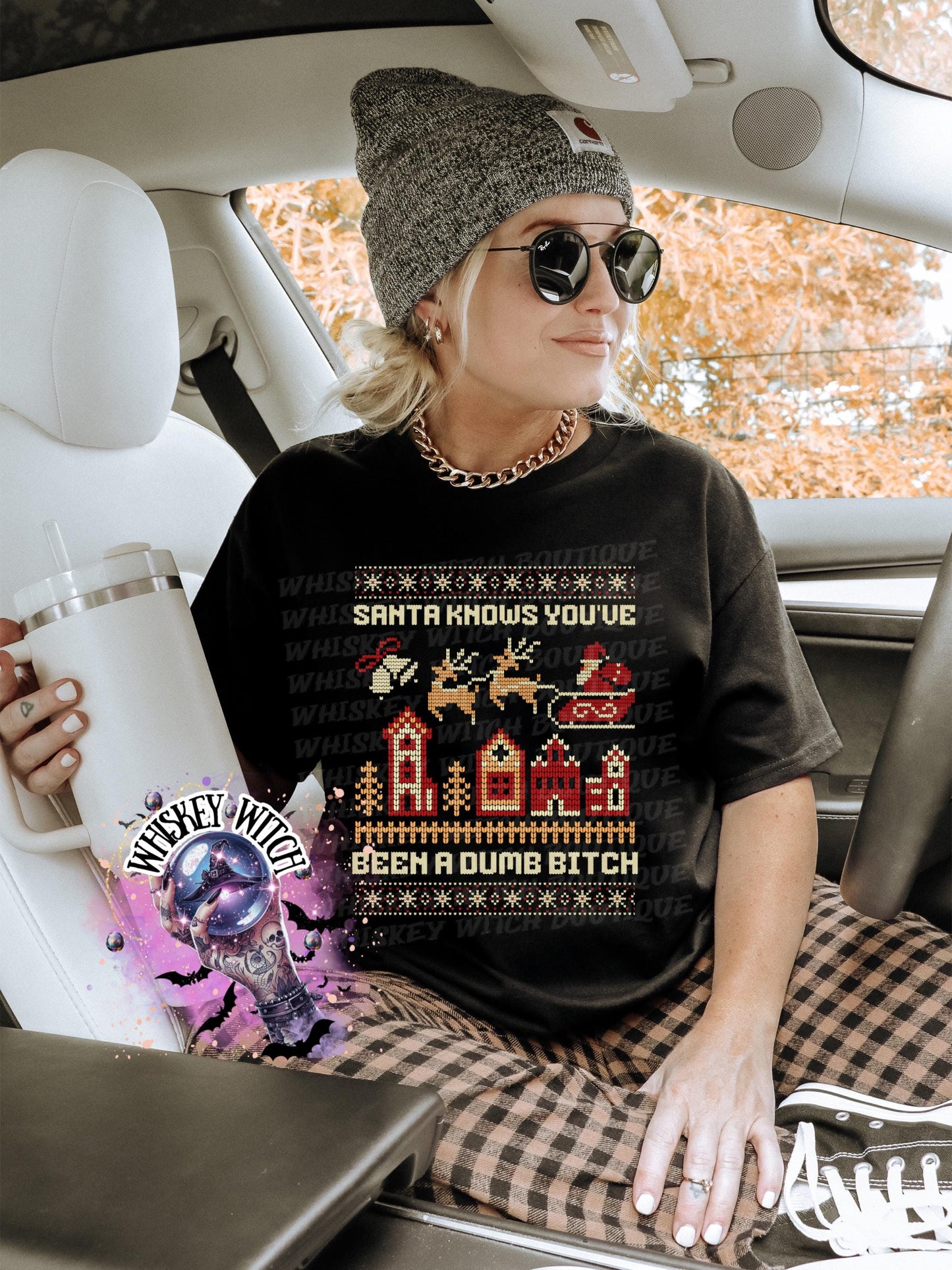 Santa Knows You’ve Been a Dumb B Christmas Shirt | Funny Ugly Sweater Sweatshirt | Adult Holiday Humor Tee | present and gift ideas