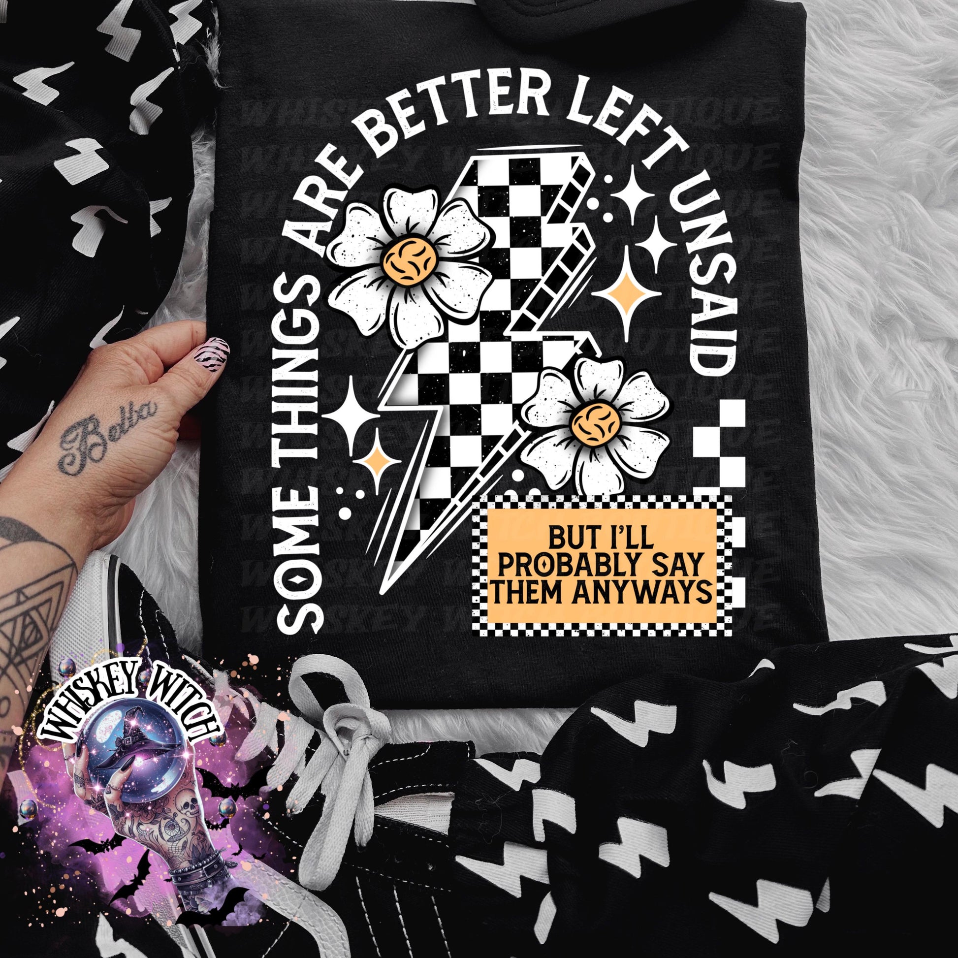 Some Things Are Better Left Unsaid Shirt, Funny Sarcastic Graphic Tee, Retro Checkered Unisex T Shirt, Aesthetic Quote Top