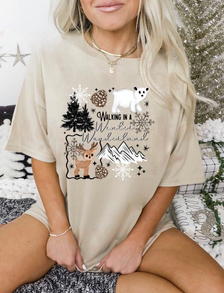 Cute Retro Winter Wonderland Sweatshirt, Cozy Christmas Crewneck, Neutral Winter Polar Bear Reindeer soft cozy Sweater