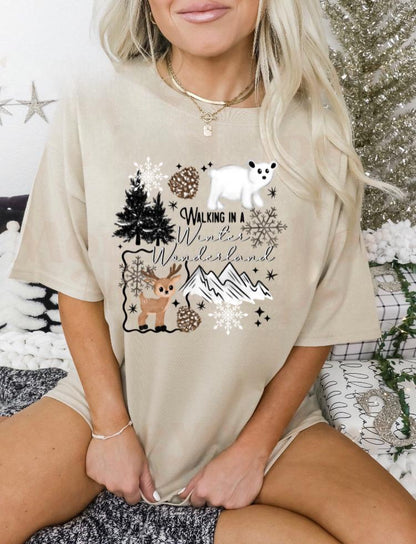 Cute Retro Winter Wonderland Sweatshirt, Cozy Christmas Crewneck, Neutral Winter Polar Bear Reindeer soft cozy Sweater