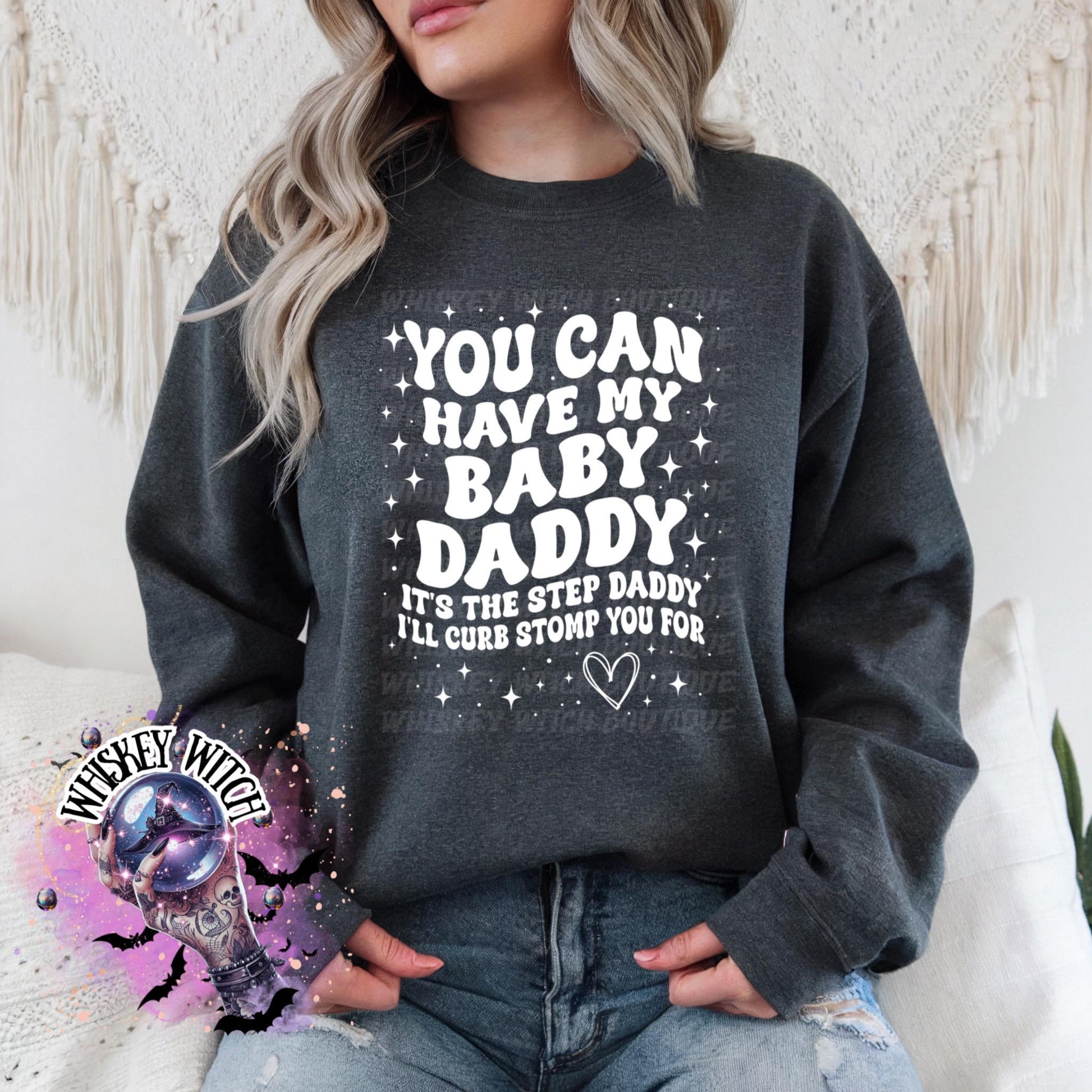 Funny Sarcastic Wavy Text Baby Daddy, Step Daddy Shirt, Mom humor