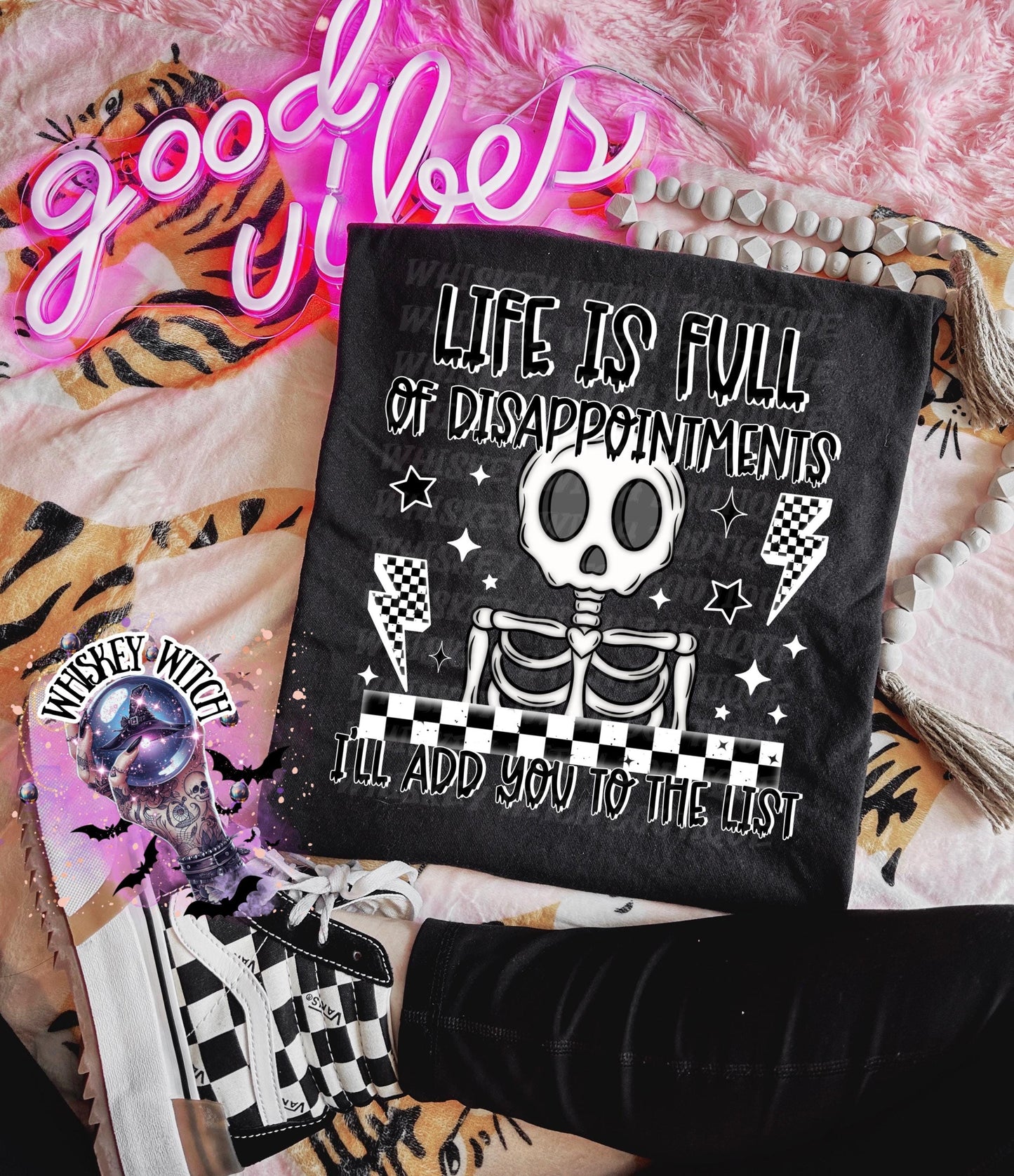 Life is Full Of Disappointments Quote Unisex Graphic T-Shirt, Skeleton Humor Tee, sarcastic funny