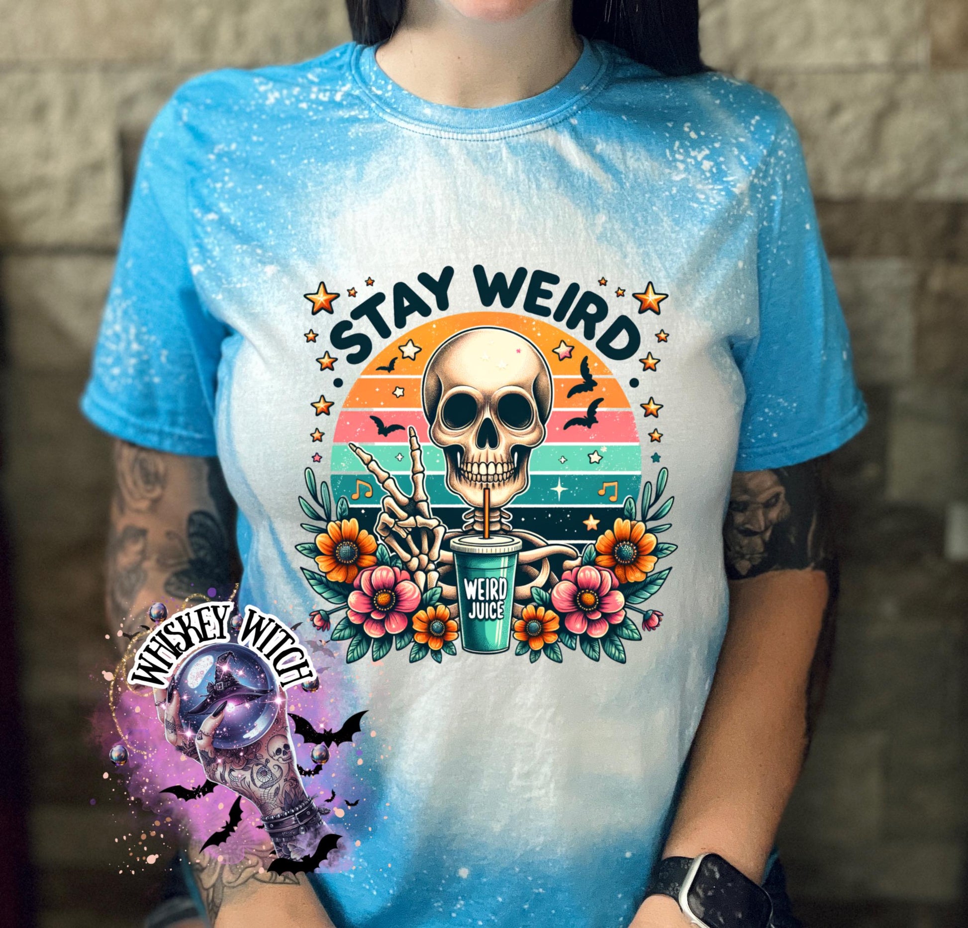 Stay Weird Skeleton Graphic Tee | Retro Spooky T-Shirt