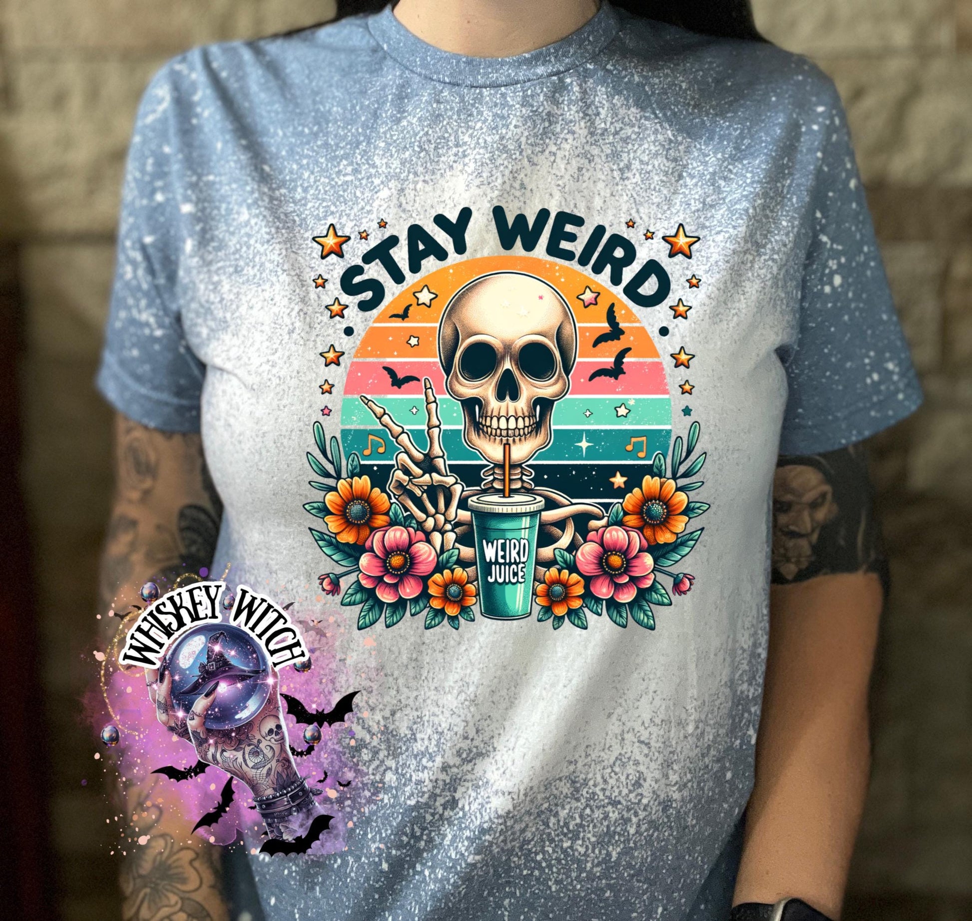 Stay Weird Skeleton Graphic Tee | Retro Spooky T-Shirt
