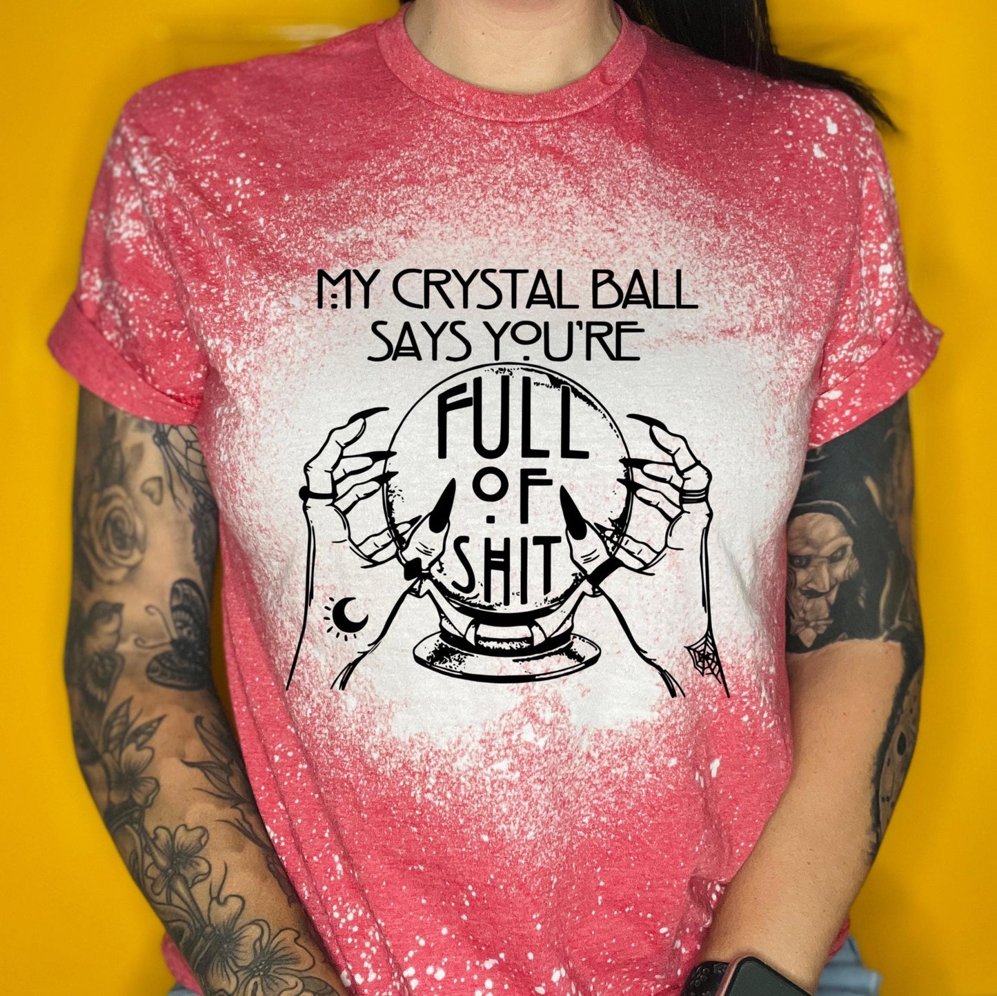 Bleached Witch T-Shirt – Crystal Ball Graphic Tee, Witchcore Top