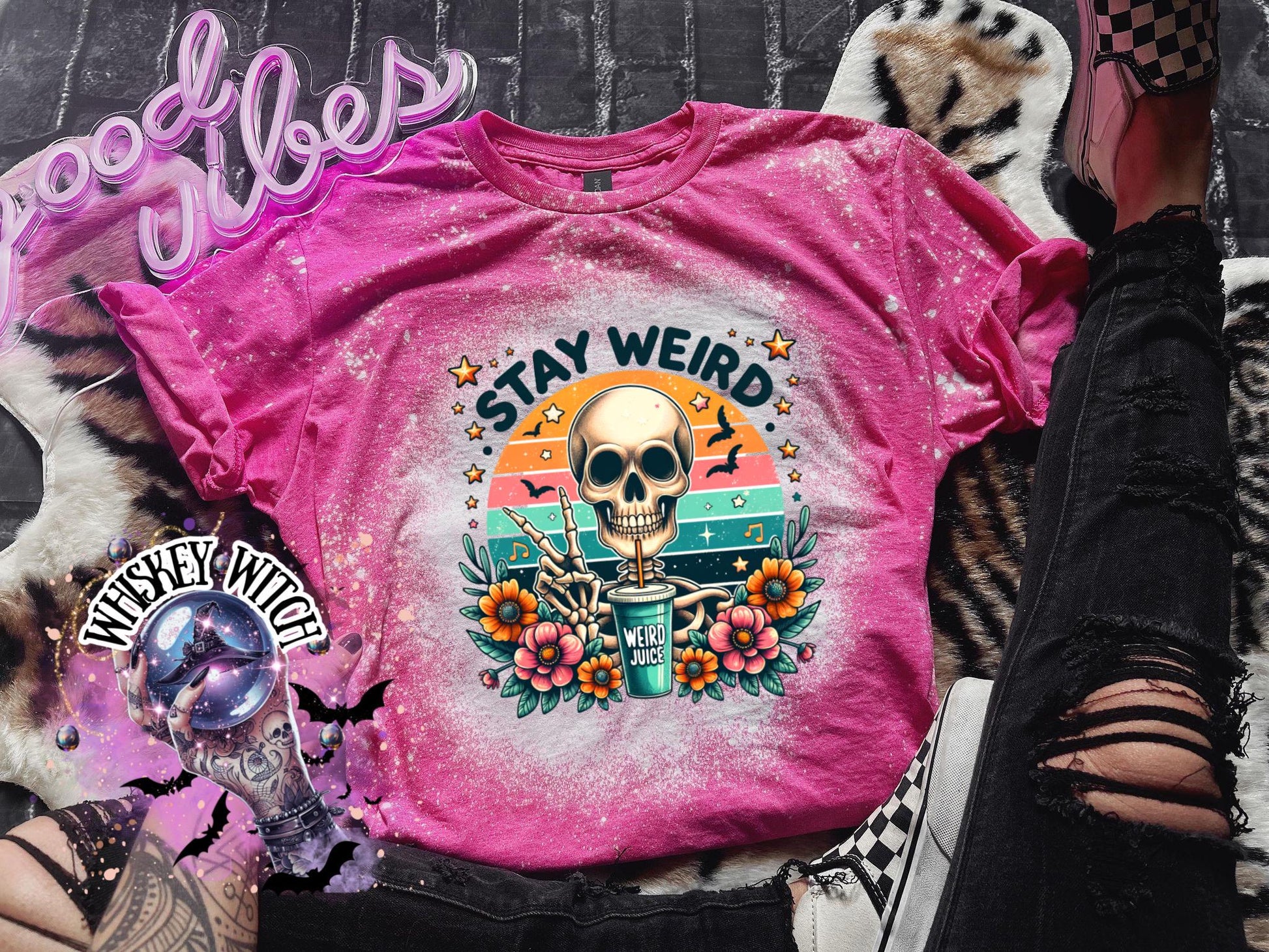 Stay Weird Skeleton Graphic Tee | Retro Spooky T-Shirt