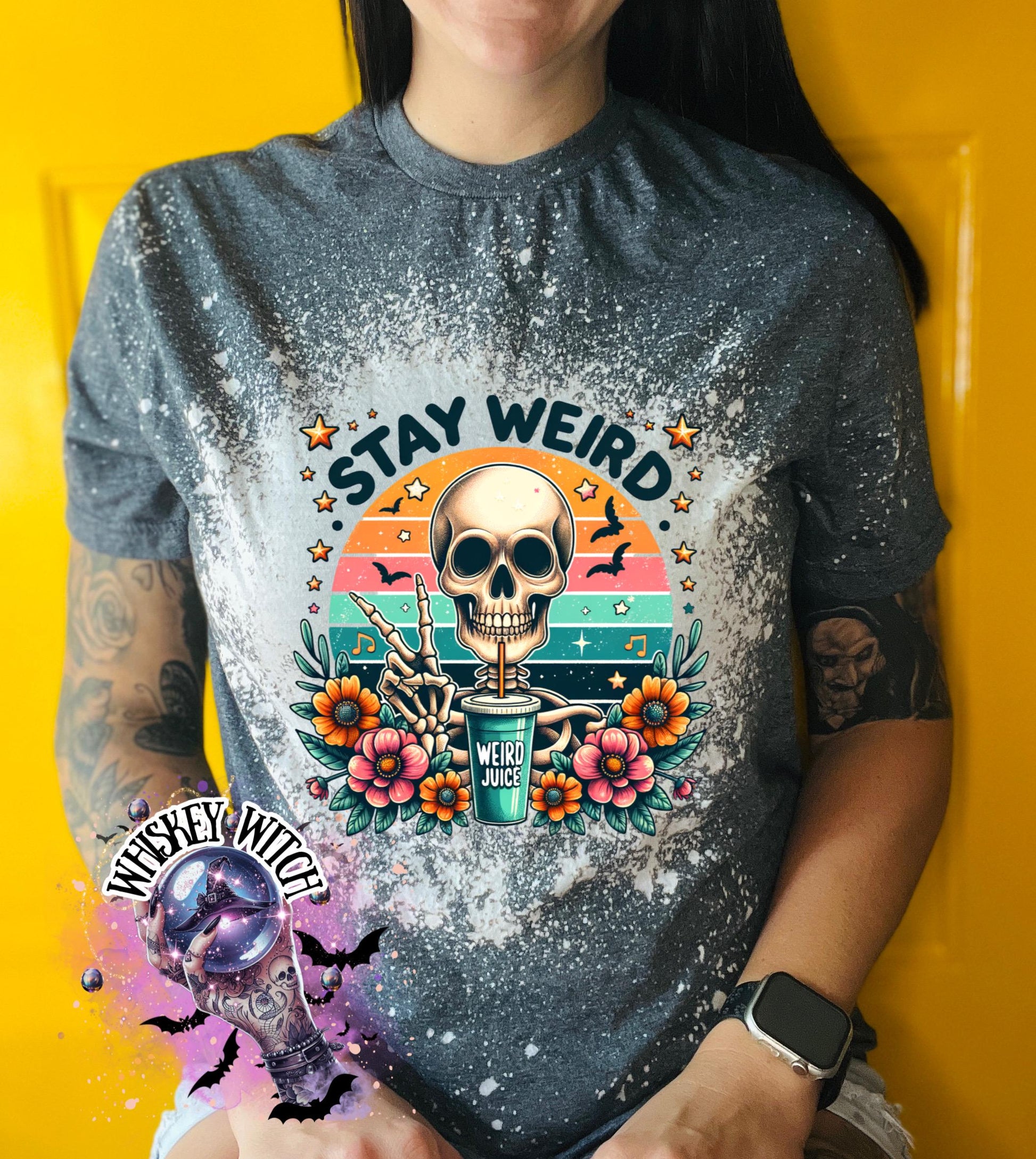 Stay Weird Skeleton Graphic Tee | Retro Spooky T-Shirt