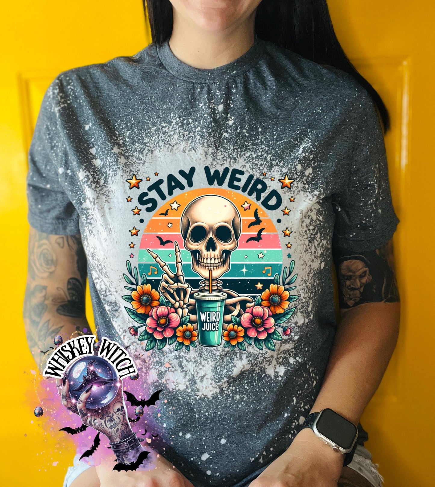 Stay Weird Skeleton Graphic Tee | Retro Spooky T-Shirt