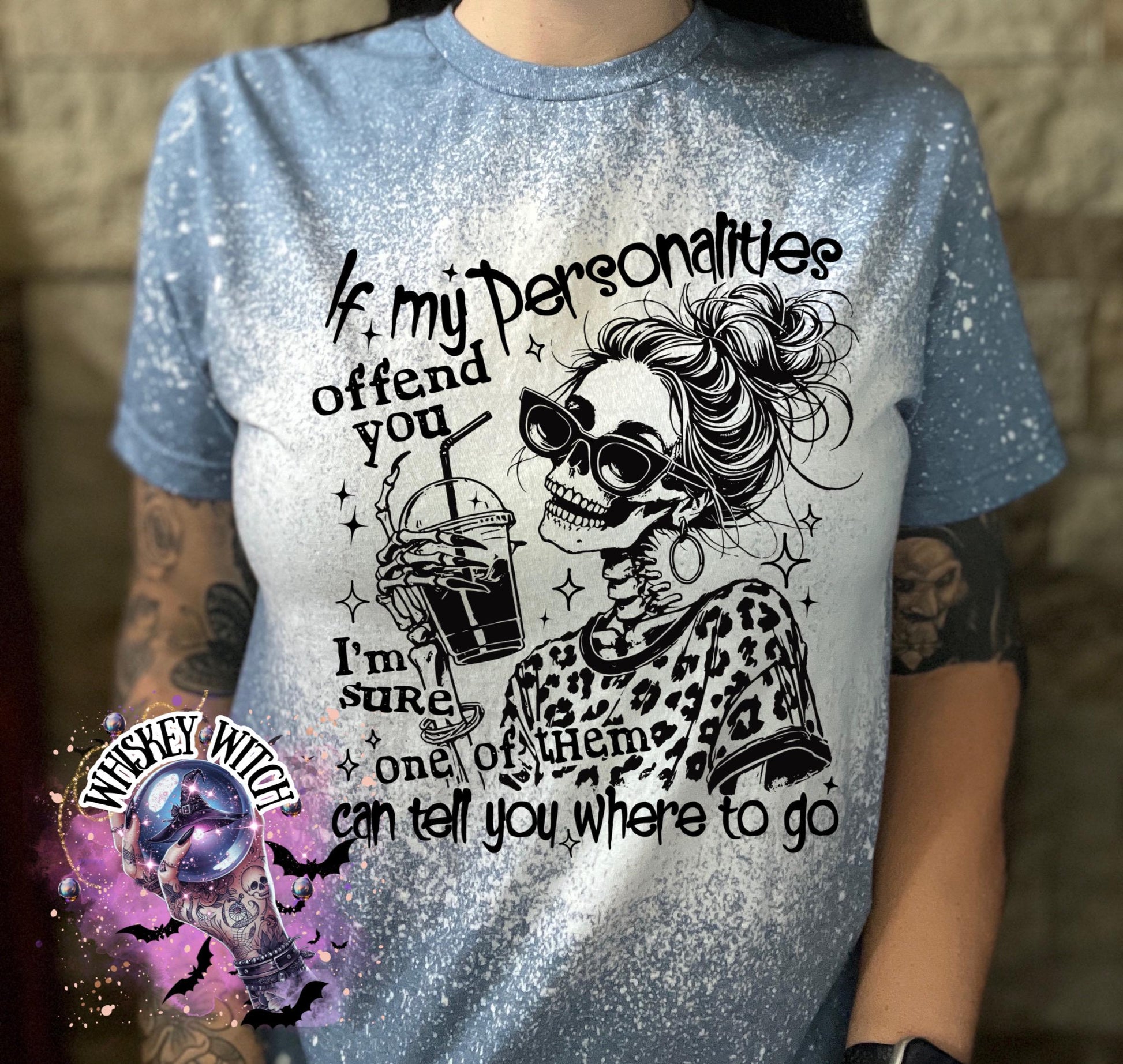 Bleached Skeleton Girl Coffee Shirt, Sarcastic Graphic Tee