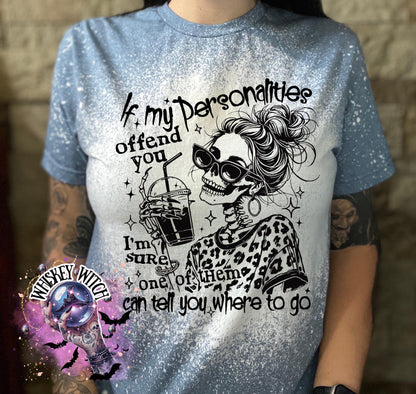 Bleached Skeleton Girl Coffee Shirt, Sarcastic Graphic Tee
