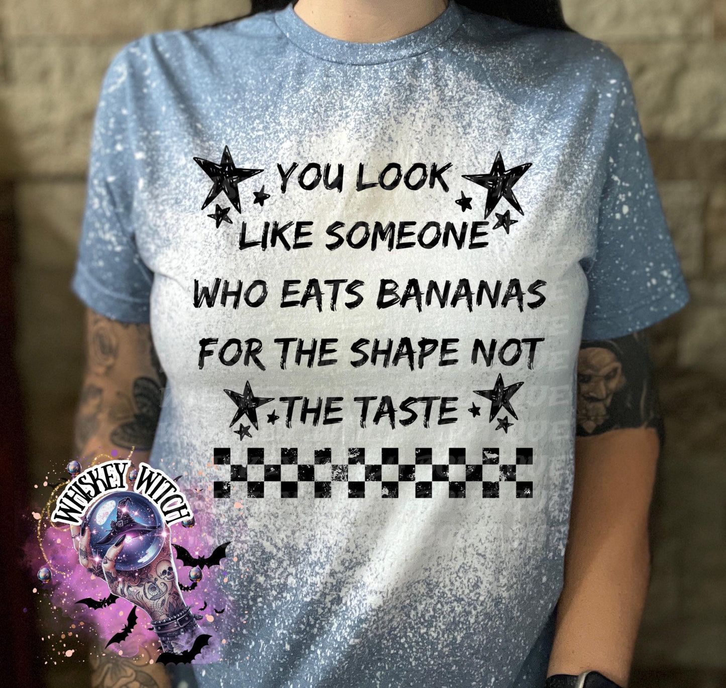Funny Bleached T-Shirt, Banana Shape Joke, Sarcastic Graphic Tee