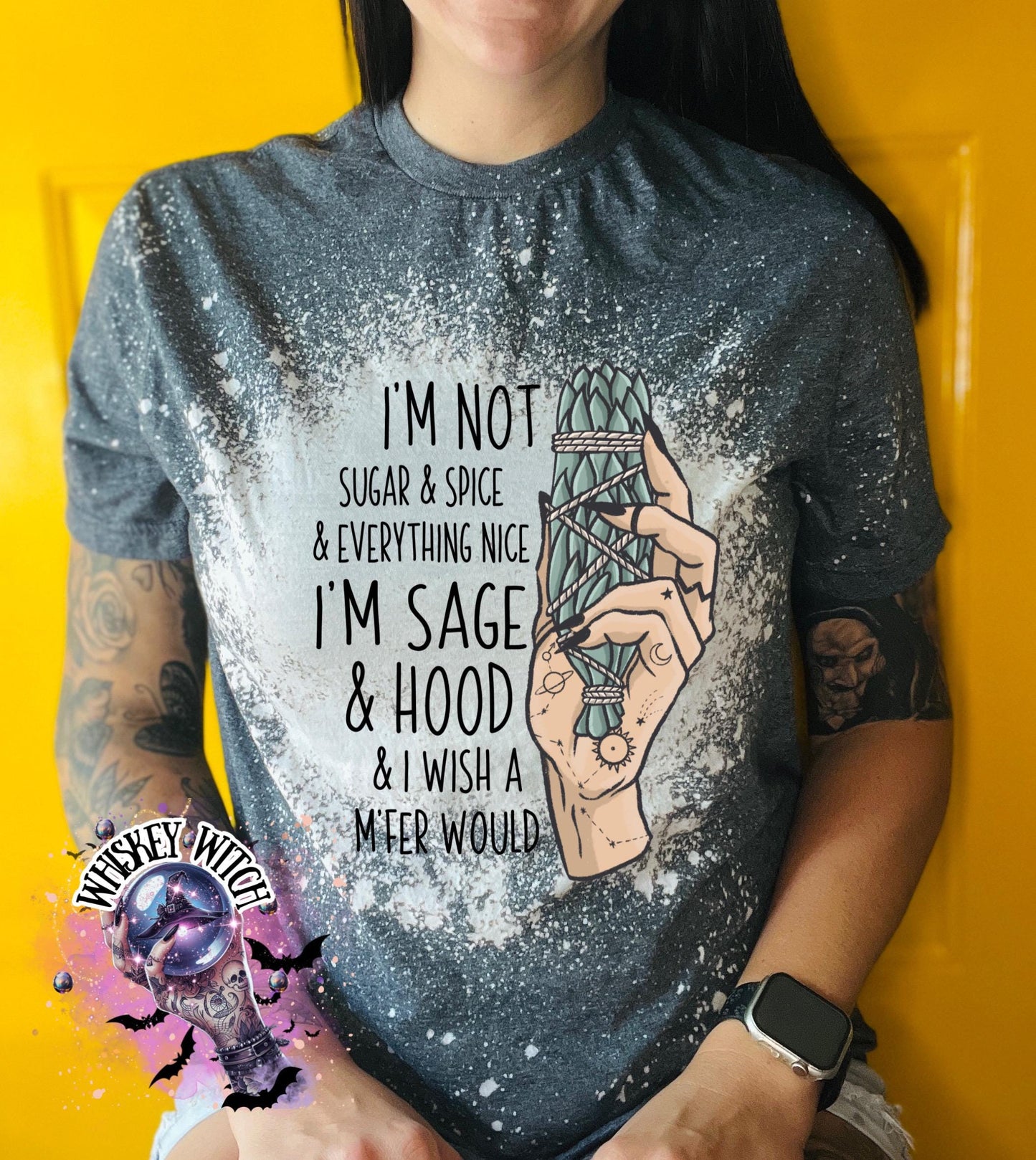 Bleached shirt Sage and Hood witchy shirt | sassy | unisex | bleached | vintage | retro | distressed | custom | funny | gift best seller
