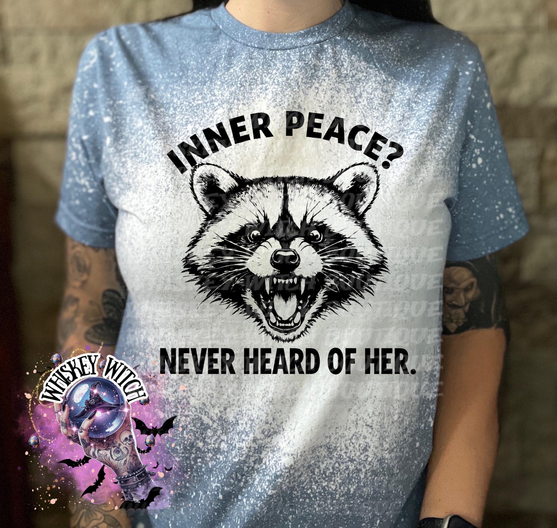 Sarcastic Inner Peace Shirt, Funny Sassy Raccoon Graphic Tee Women’s T-Shirt Unisex