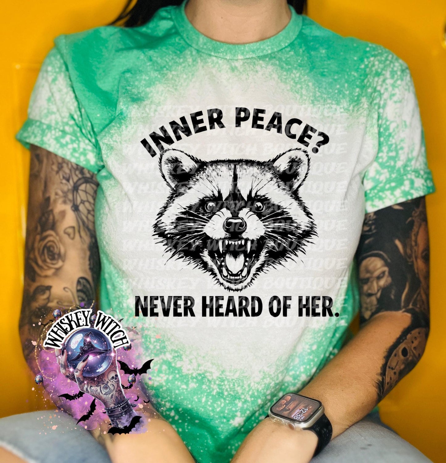 Sarcastic Inner Peace Shirt, Funny Sassy Raccoon Graphic Tee Women’s T-Shirt Unisex
