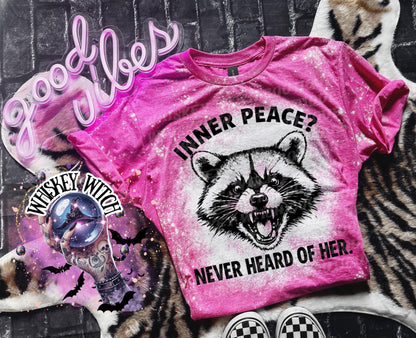 Sarcastic Inner Peace Shirt, Funny Sassy Raccoon Graphic Tee Women’s T-Shirt Unisex