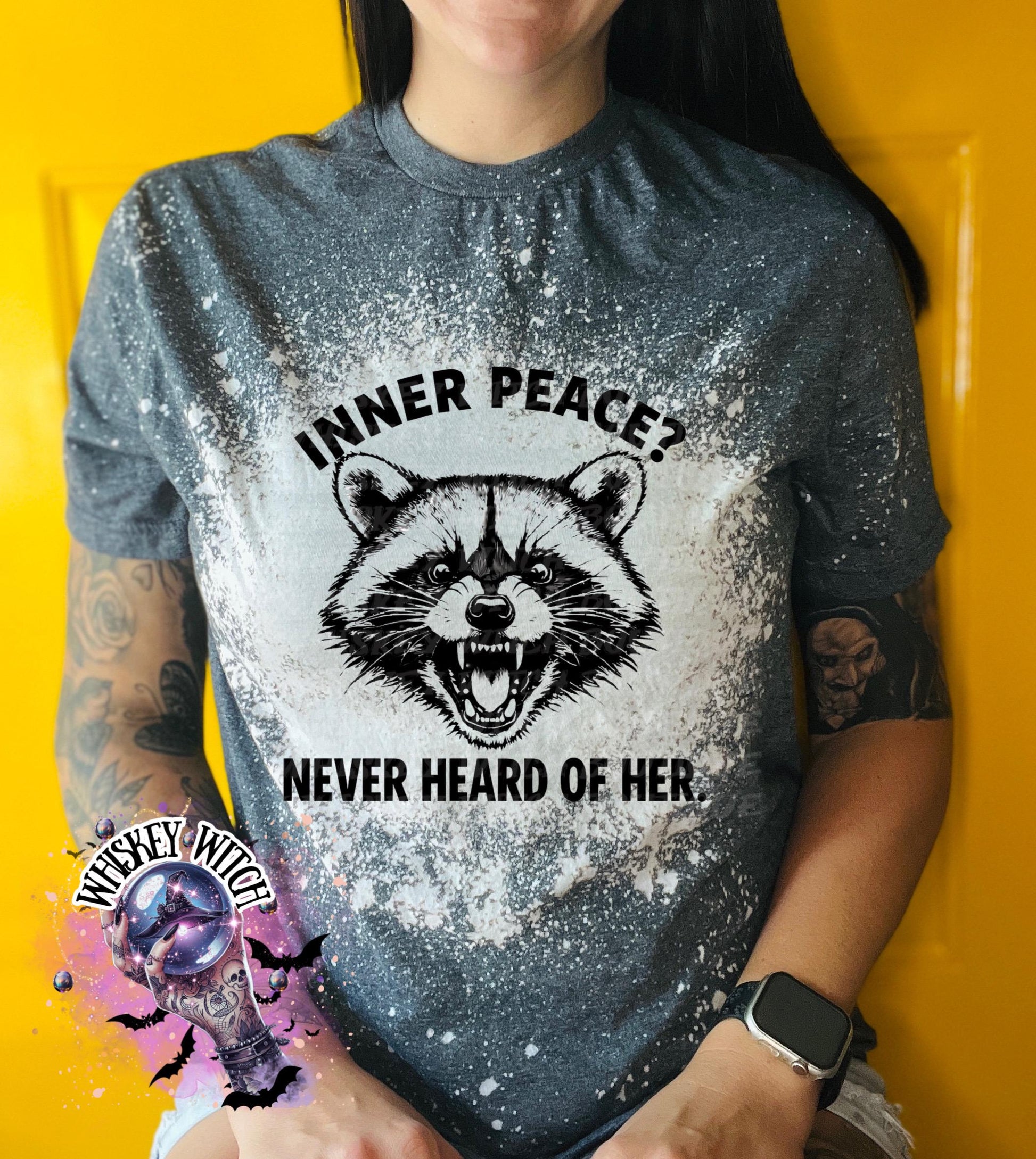 Sarcastic Inner Peace Shirt, Funny Sassy Raccoon Graphic Tee Women’s T-Shirt Unisex
