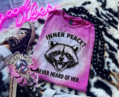 Sarcastic Inner Peace Shirt, Funny Sassy Raccoon Graphic Tee Women’s T-Shirt Unisex