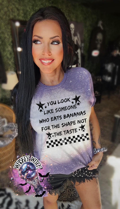 Funny Bleached T-Shirt, Banana Shape Joke, Sarcastic Graphic Tee