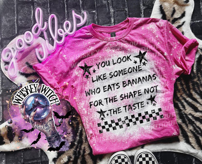 Funny Bleached T-Shirt, Banana Shape Joke, Sarcastic Graphic Tee