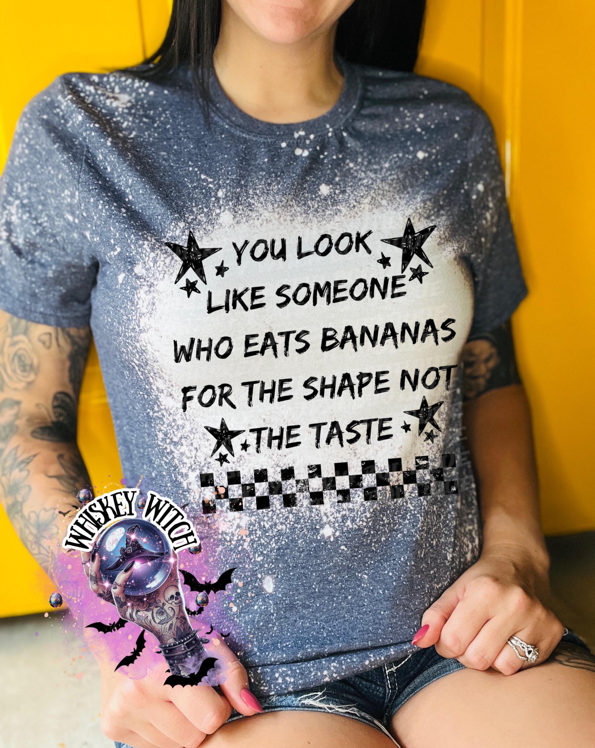 Funny Bleached T-Shirt, Banana Shape Joke, Sarcastic Graphic Tee