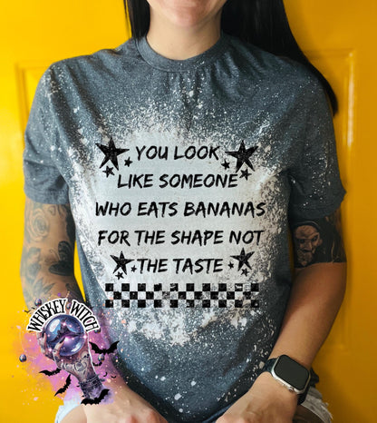 Funny Bleached T-Shirt, Banana Shape Joke, Sarcastic Graphic Tee