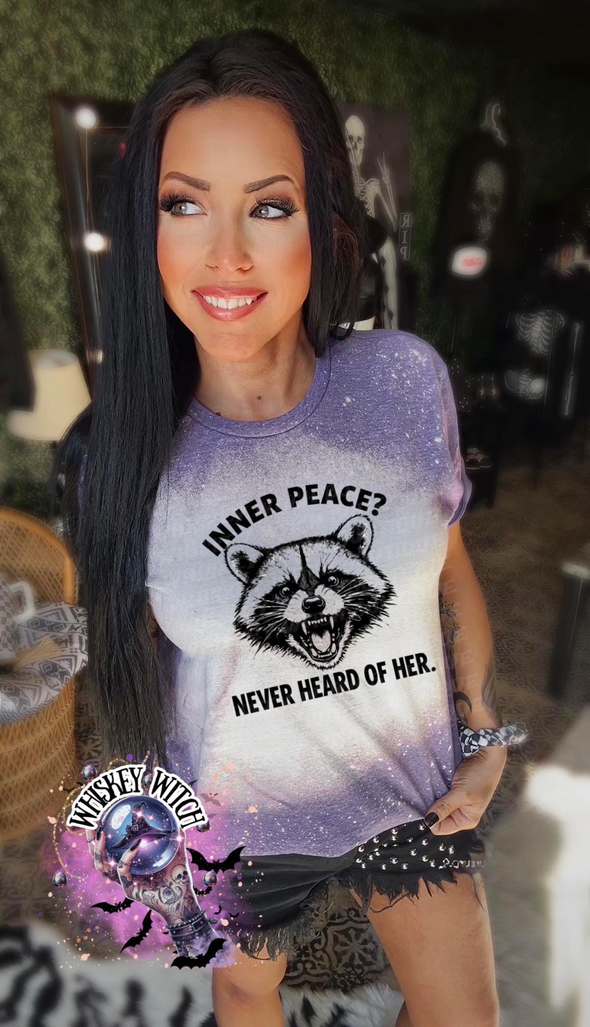 Sarcastic Inner Peace Shirt, Funny Sassy Raccoon Graphic Tee Women’s T-Shirt Unisex