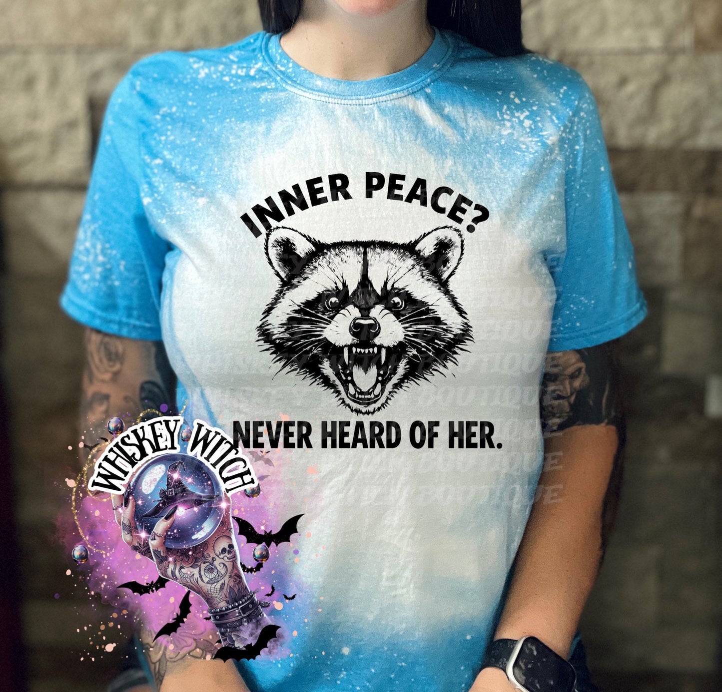 Sarcastic Inner Peace Shirt, Funny Sassy Raccoon Graphic Tee Women’s T-Shirt Unisex
