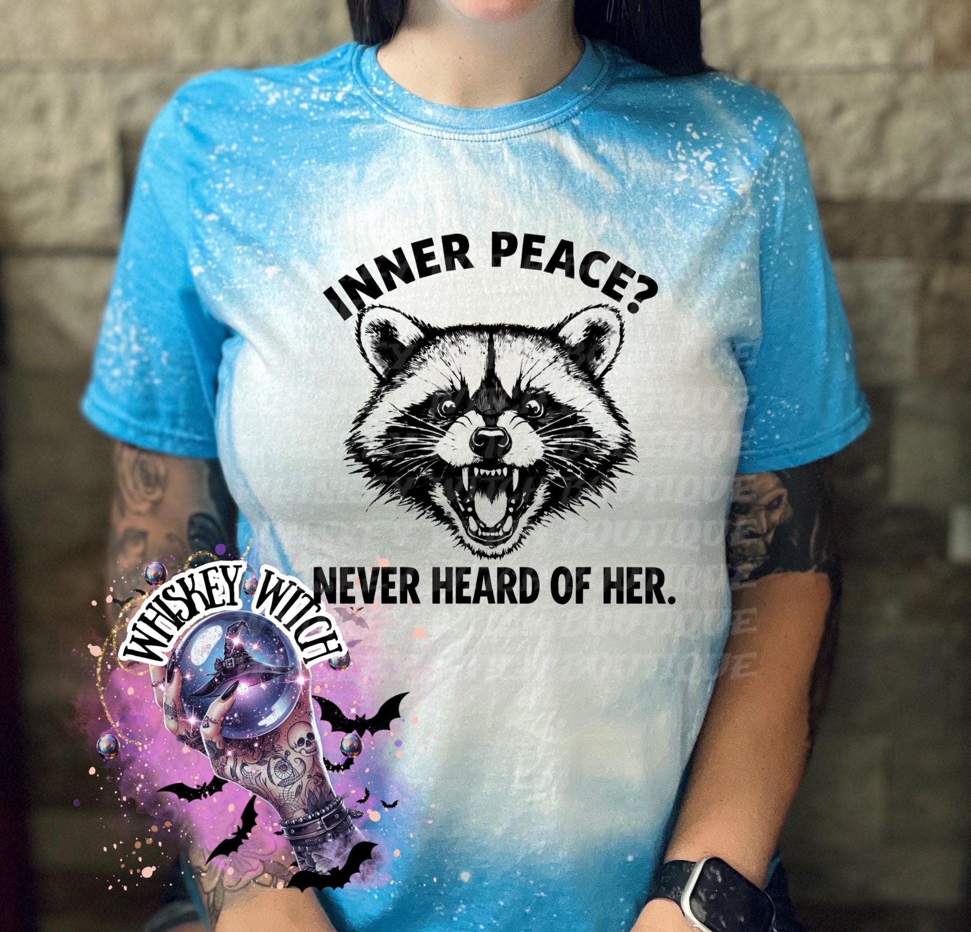 Sarcastic Inner Peace Shirt, Funny Sassy Raccoon Graphic Tee Women’s T-Shirt Unisex