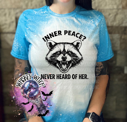 Sarcastic Inner Peace Shirt, Funny Sassy Raccoon Graphic Tee Women’s T-Shirt Unisex