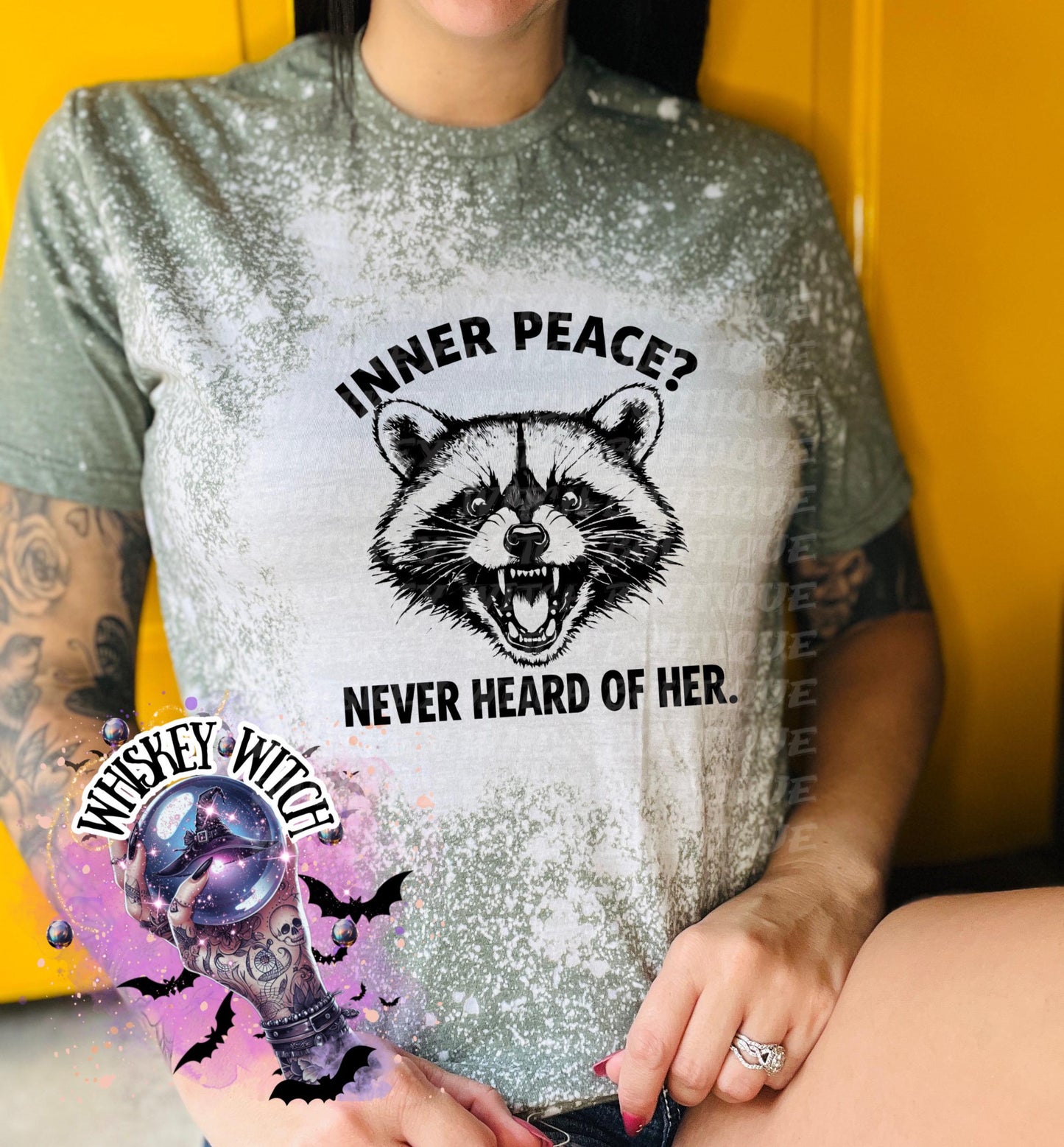 Sarcastic Inner Peace Shirt, Funny Sassy Raccoon Graphic Tee Women’s T-Shirt Unisex