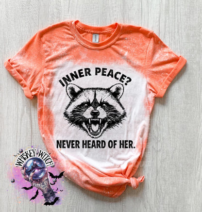 Sarcastic Inner Peace Shirt, Funny Sassy Raccoon Graphic Tee Women’s T-Shirt Unisex