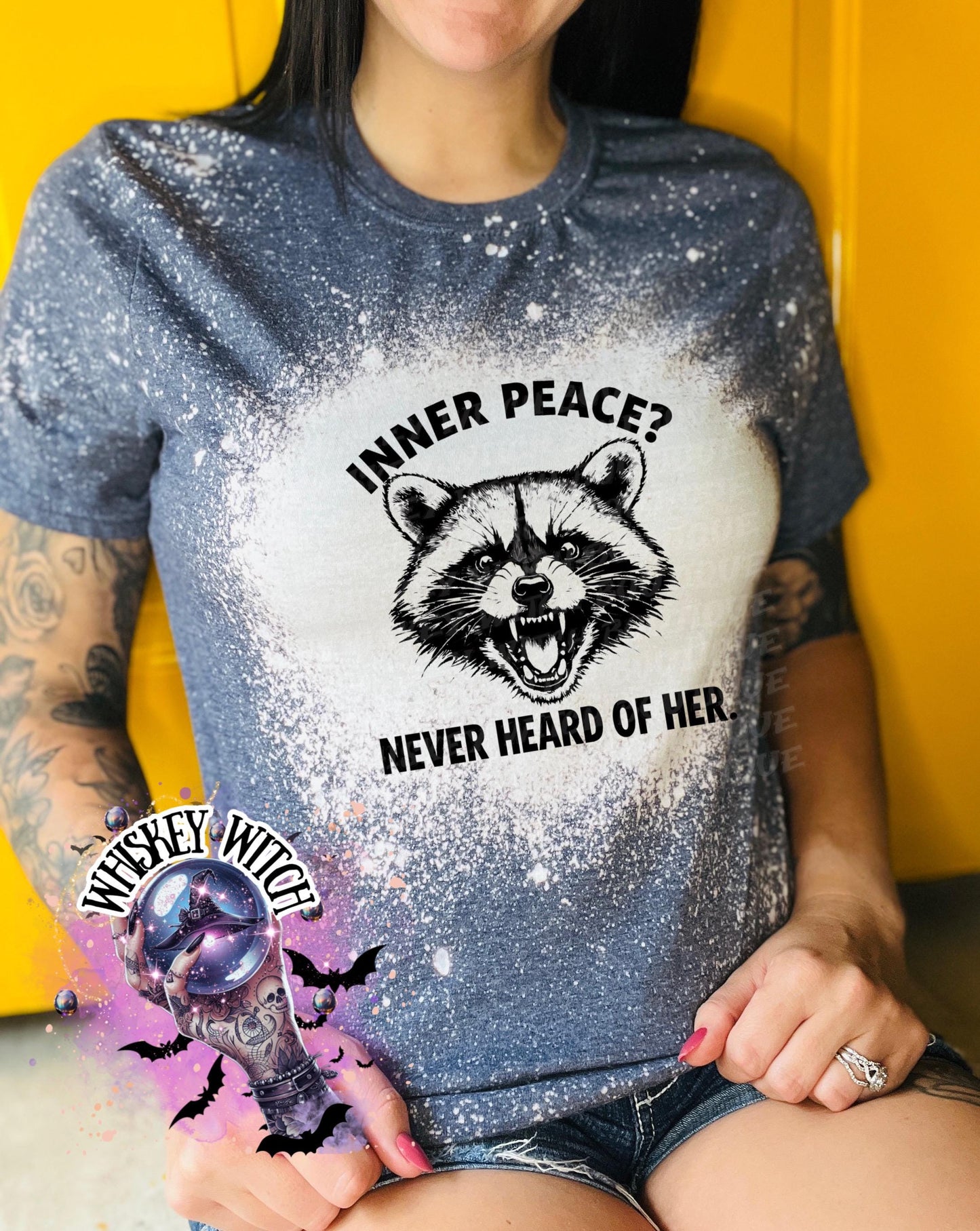 Sarcastic Inner Peace Shirt, Funny Sassy Raccoon Graphic Tee Women’s T-Shirt Unisex