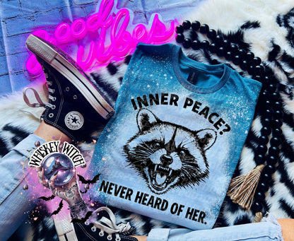 Sarcastic Inner Peace Shirt, Funny Sassy Raccoon Graphic Tee Women’s T-Shirt Unisex
