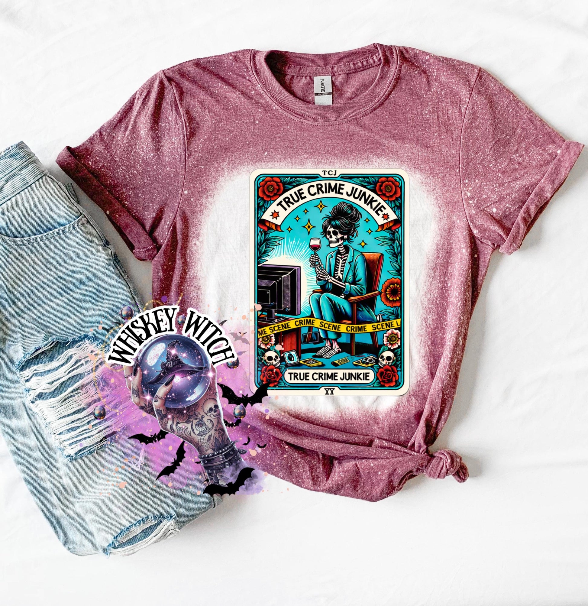 True Crime Junkie funny witchy shirt | sarcastic | trending | unique | vintage | retro | distressed | custom | funny | gift best seller