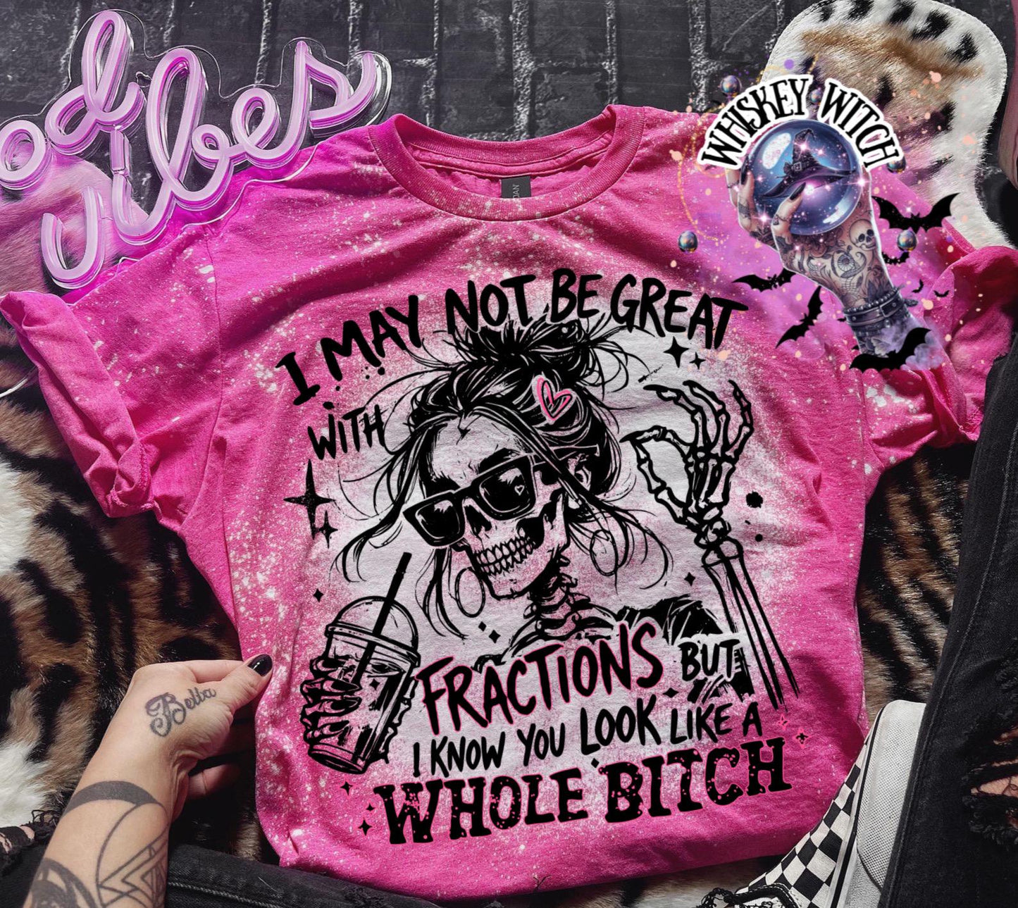 Sarcastic Math Shirt, Funny Fractions Tee, Sassy Skeleton Graphic T-Shirt