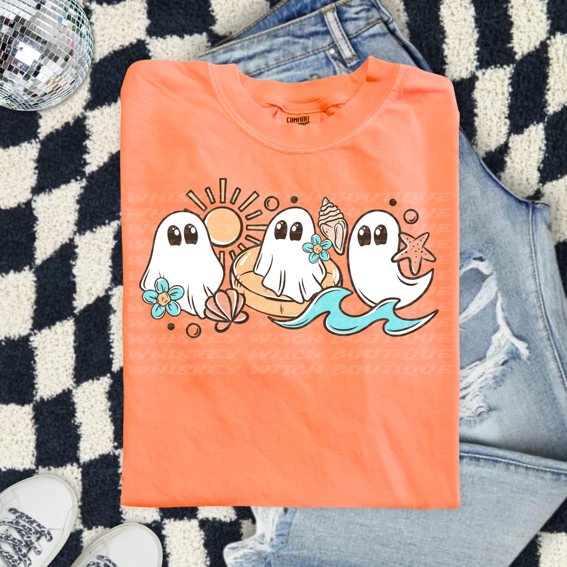 Spooky Summer Shirt, Comfort Colors Ghost Beach Tee