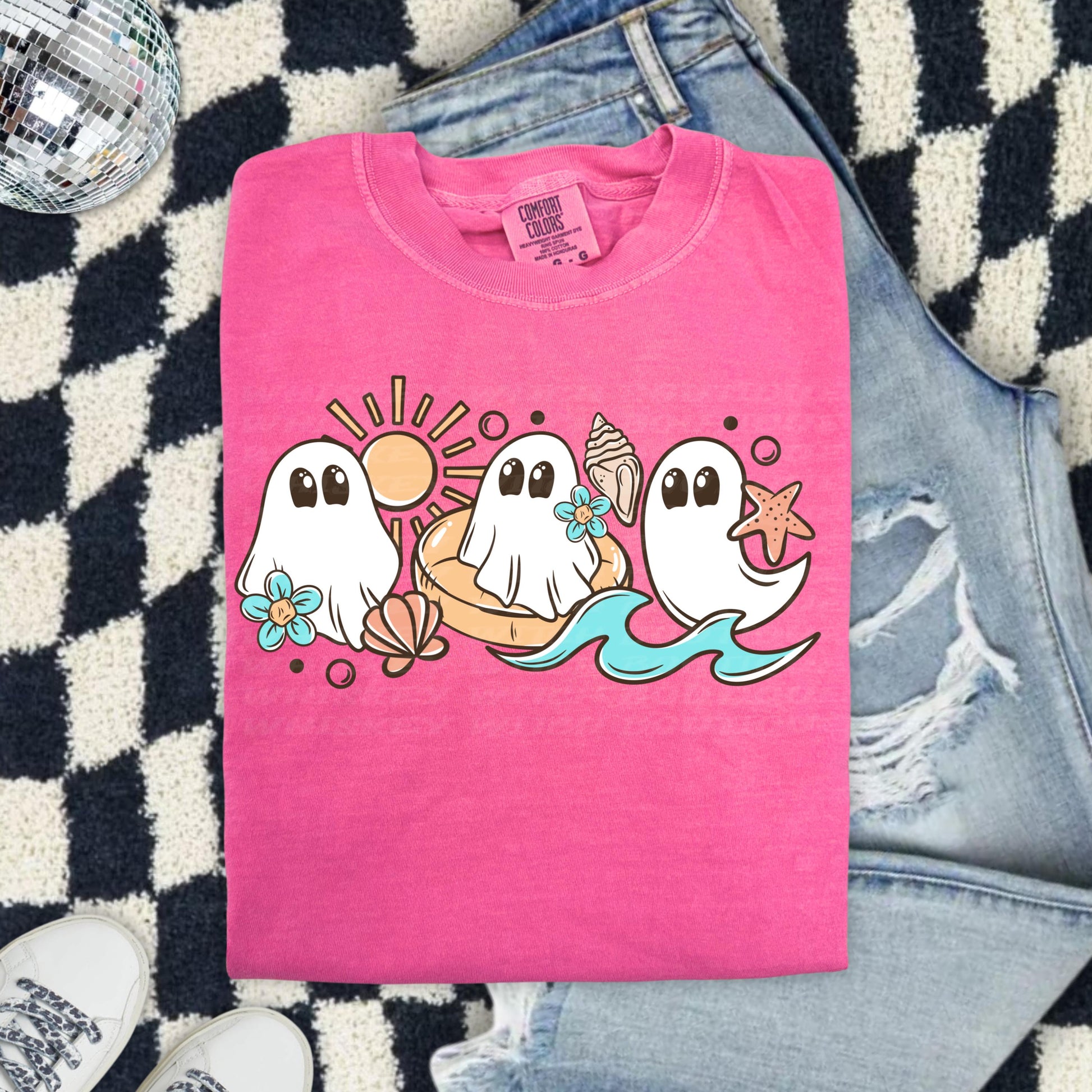 Spooky Summer Shirt, Comfort Colors Ghost Beach Tee