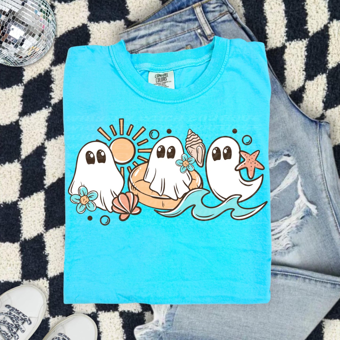 Spooky Summer Shirt, Comfort Colors Ghost Beach Tee