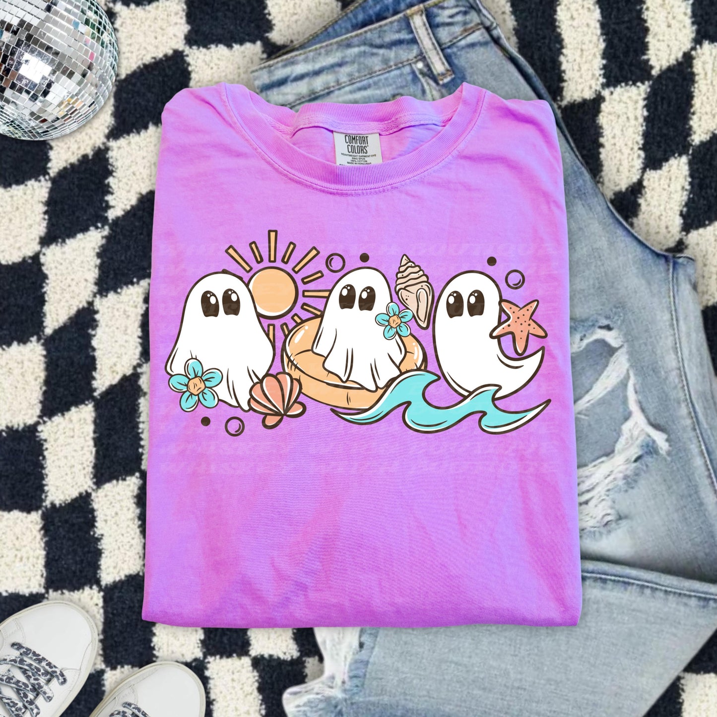 Spooky Summer Shirt, Comfort Colors Ghost Beach Tee