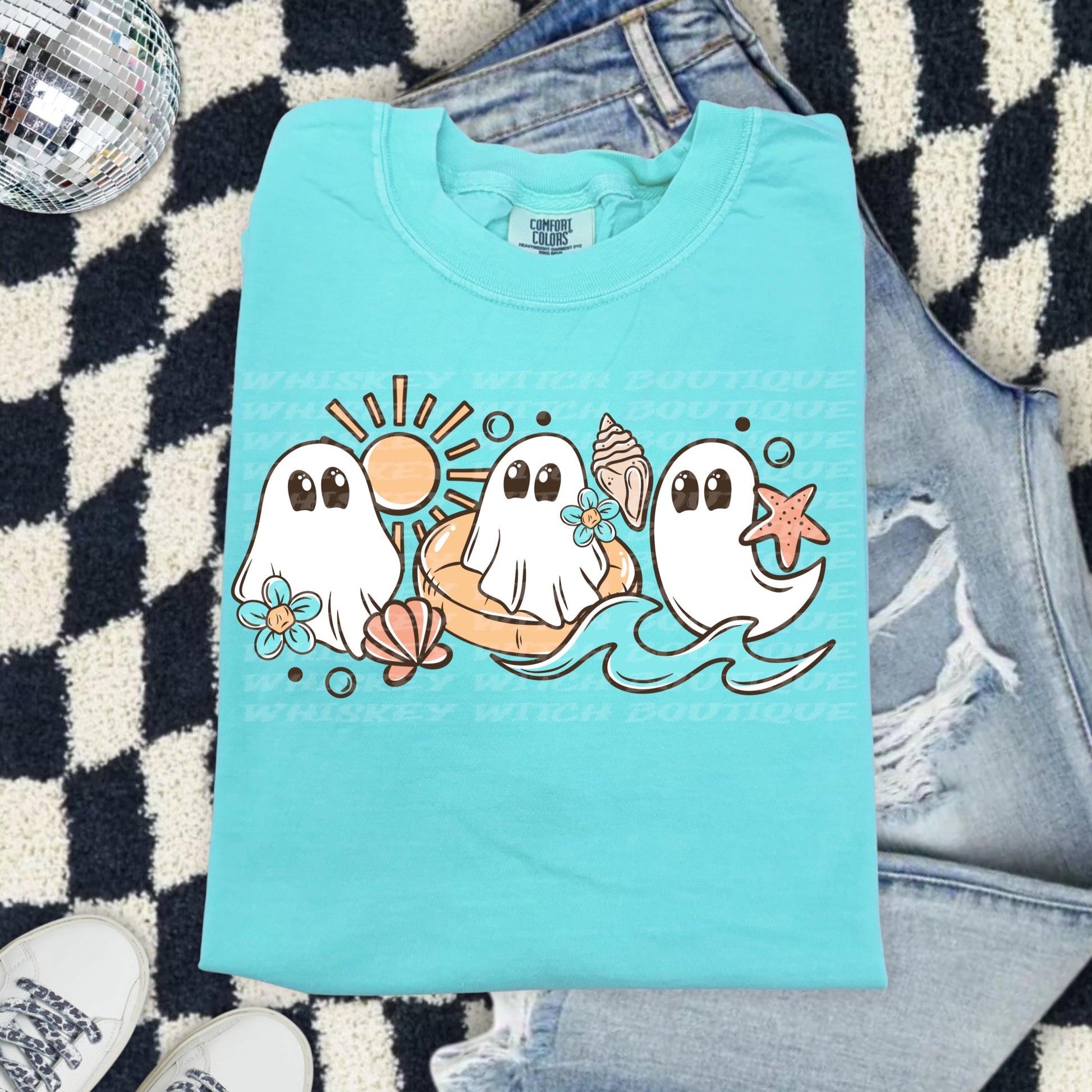 Spooky Summer Shirt, Comfort Colors Ghost Beach Tee
