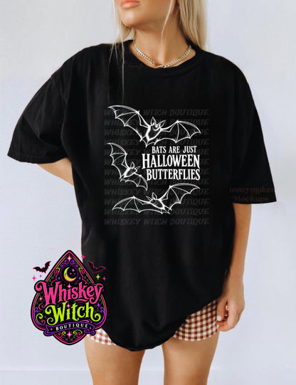 Bat Halloween Shirt & Sweatshirt, Gothic Graphic Tee, Bats Are Just Halloween Butterflies, Spooky Fall Shirt, Bat Lover Gift