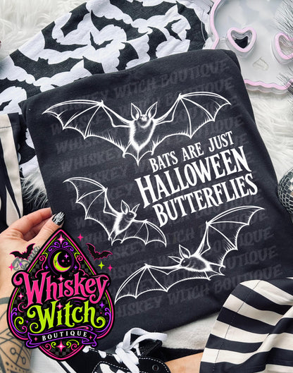 Bat Halloween Shirt & Sweatshirt, Gothic Graphic Tee, Bats Are Just Halloween Butterflies, Spooky Fall Shirt, Bat Lover Gift