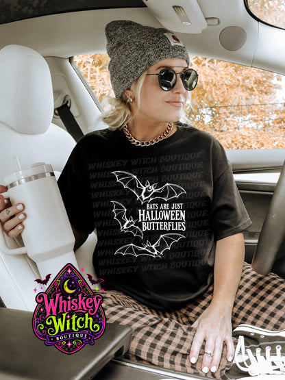Bat Halloween Shirt & Sweatshirt, Gothic Graphic Tee, Bats Are Just Halloween Butterflies, Spooky Fall Shirt, Bat Lover Gift