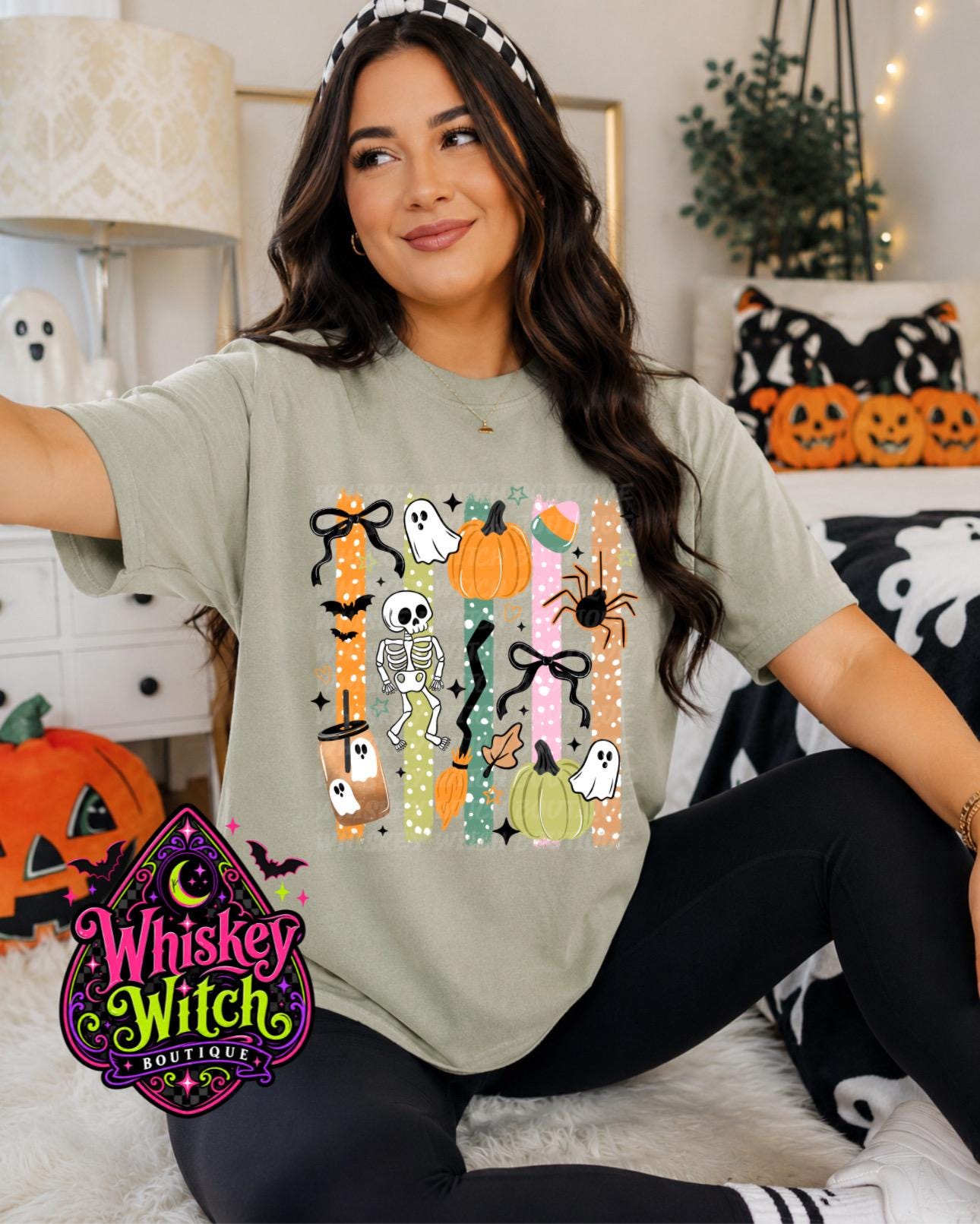Comfort Colors Halloween Shirt, Cute Ghost Tee | Retro Spooky Season Graphic Tee