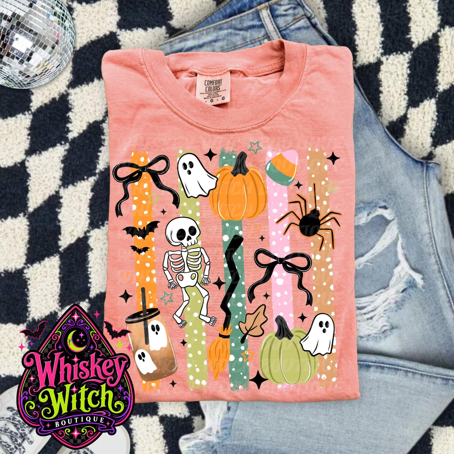Comfort Colors Halloween Shirt, Cute Ghost Tee | Retro Spooky Season Graphic Tee