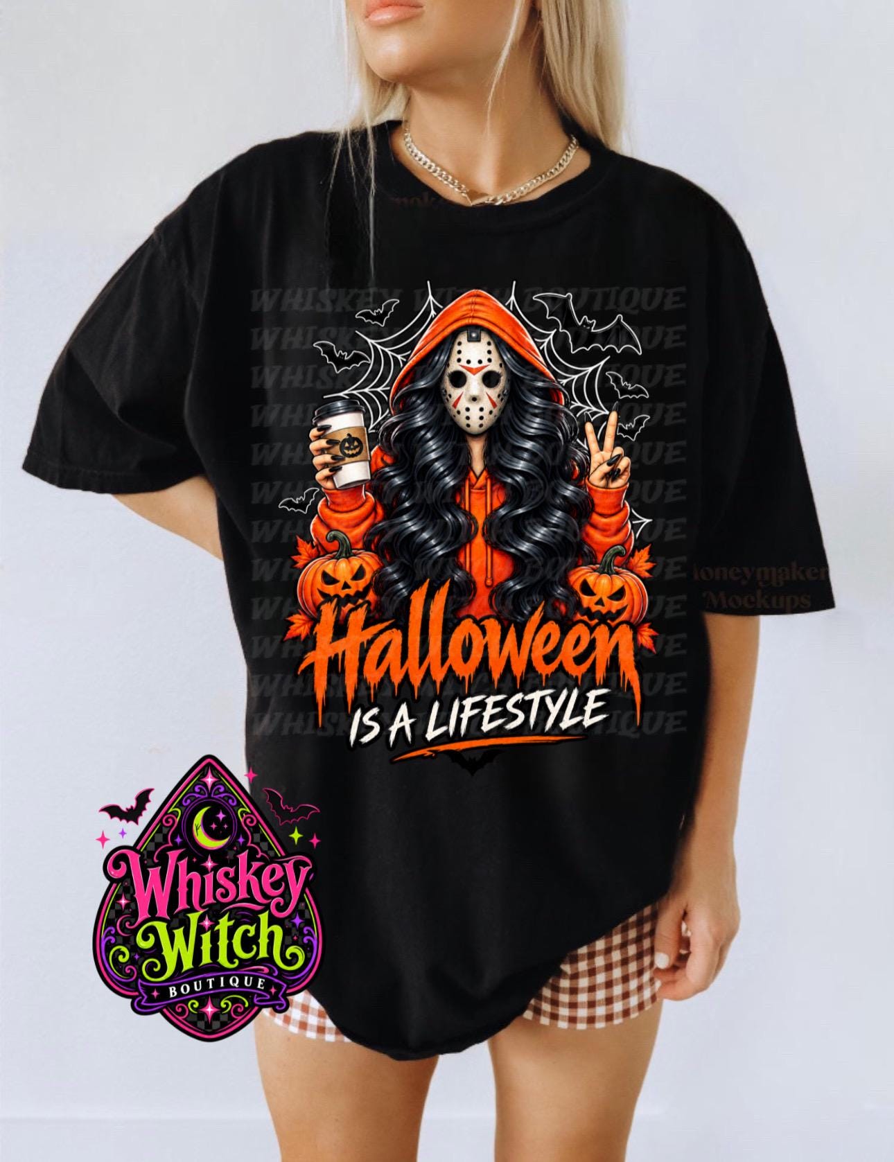 Halloween Shirt & Sweatshirt, Hockey Mask Horror Graphic | Halloween Is a Lifestyle | Spooky Season Apparel