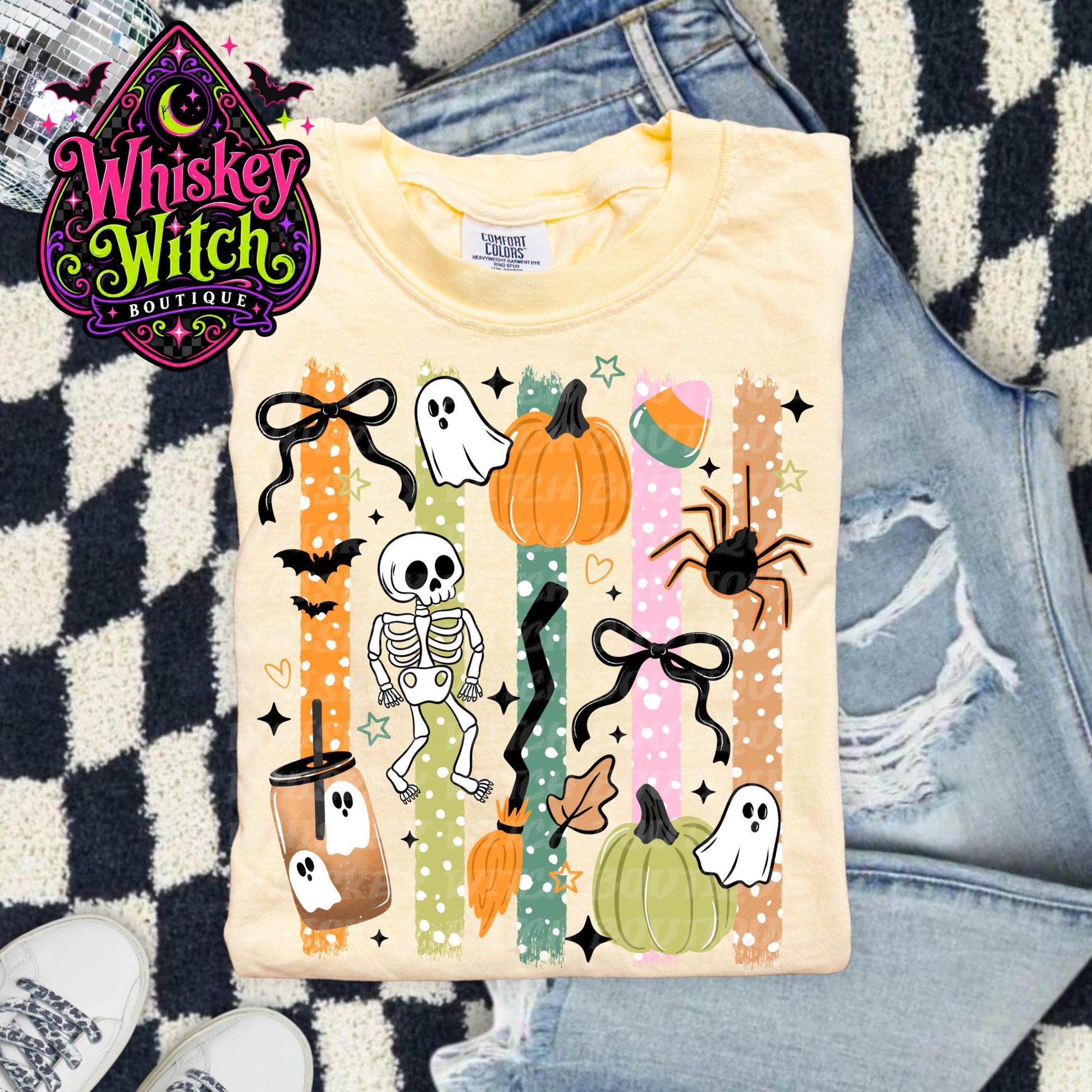 Comfort Colors Halloween Shirt, Cute Ghost Tee | Retro Spooky Season Graphic Tee